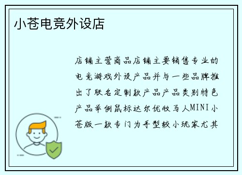 小苍电竞外设店