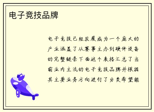 电子竞技品牌